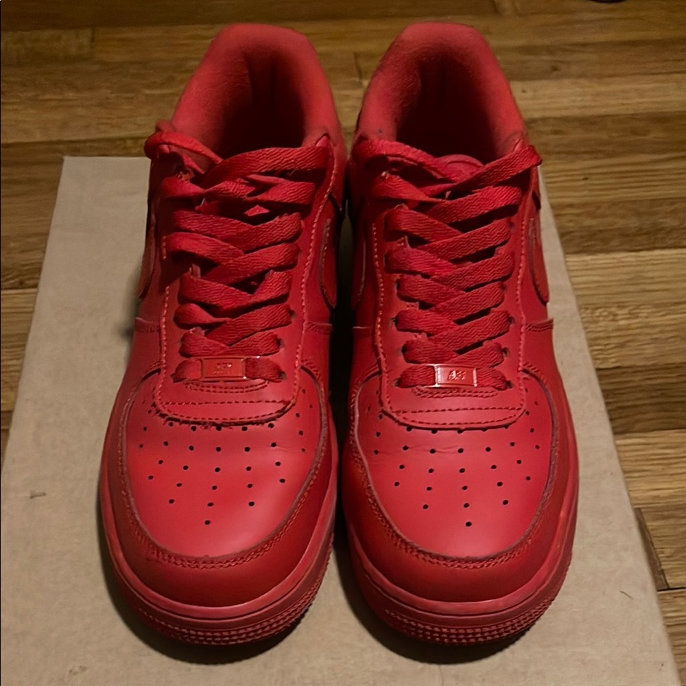Red Athletic Sneakers Air Force ones